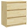 vidaXL Bedside Cabinet Set of 2 Natural Solid Pine Wood Medium