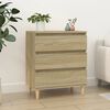 vidaXL Sideboard Sonoma Oak Engineered wood, solid eucalyptus wood