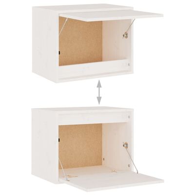 vidaXL Wall Cabinet White 17.7"x11.8"x13.8" Solid Wood Pine