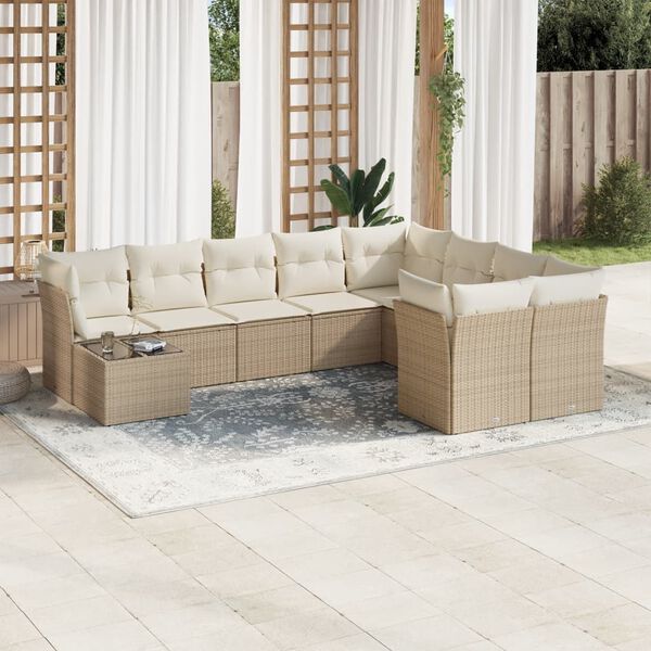 vidaXL Garden Sofa Set Beige, Cream White