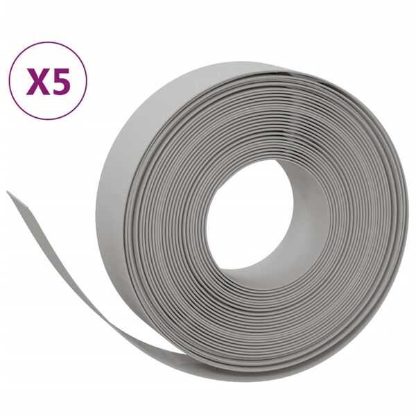 vidaXL Garden Edgings 5 pcs Gray 32.8' 5.9" Polyethylene