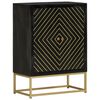 vidaXL Sideboard Black and Gold Solid mango wood Medium Sideboard
