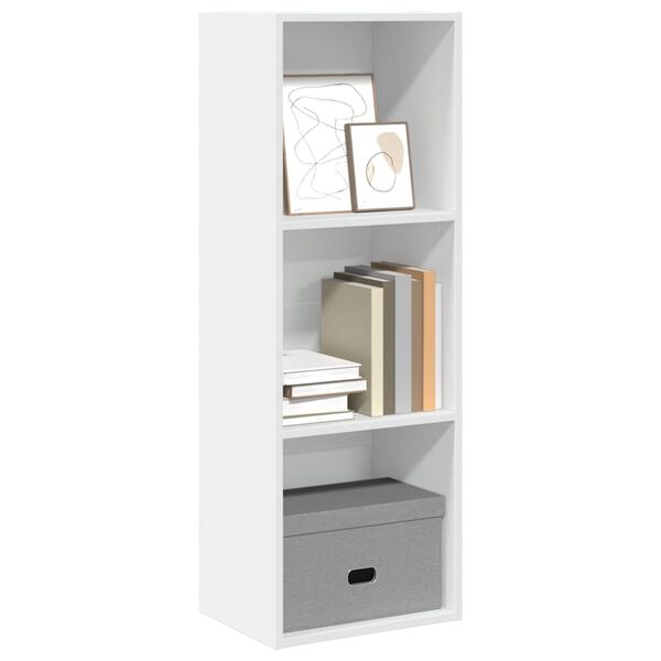 vidaXL Bookcase White Engineered wood 15.7 x 11.8 x 44.9 in Bookcase