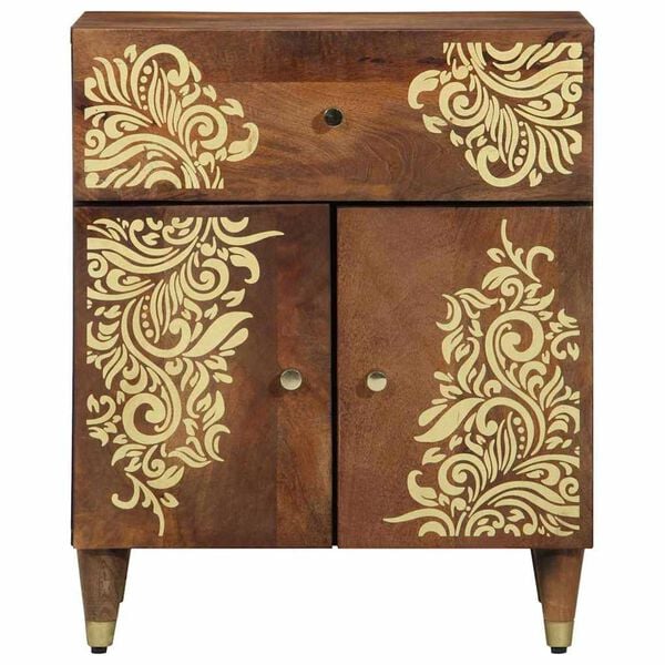 vidaXL Bedside Cabinet with Door Honey brown 19.69 x 12.99 x 23.62 in