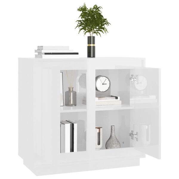 vidaXL Sideboard High gloss white Engineered wood Medium Sideboard