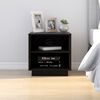 vidaXL Bedside Cabinet Set of 2 Black Solid Pine Wood Medium