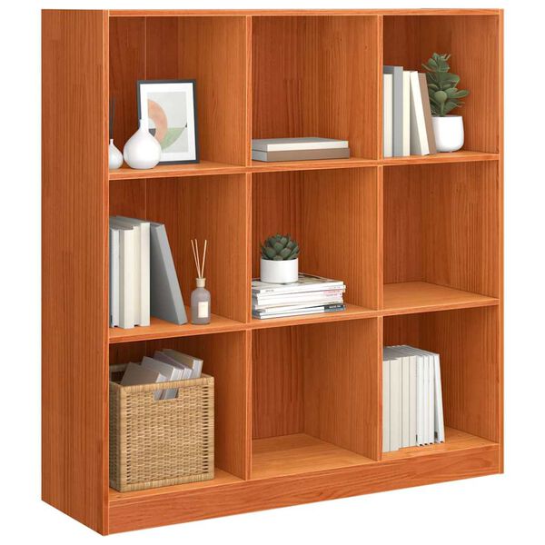 vidaXL Book Cabinet Wax Brown 40.94 x 12.99 x 43.31 in Solid Pine Wood