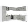 vidaXL Kitchen Cabinet Set Concrete Grey Engineered Wood 14-Piece Set