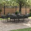 vidaXL Garden Dining Set 9 pcs Black Steel