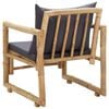 vidaXL Garden Chair Set of 2 Dark grey, Natural Bamboo, Polyester