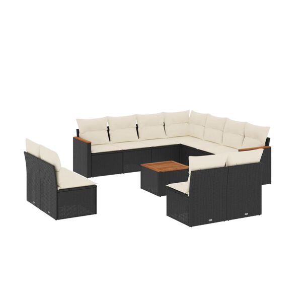 vidaXL Garden Sofa Set Black