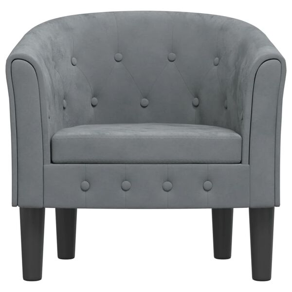 vidaXL Tub Chair Dark grey Velvet (100% polyester), pinewood, plywood