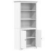 vidaXL Bookcase White Solid Pine Wood, Engineered Wood, Metal Tall