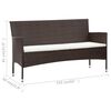 vidaXL Sofa Set Brown PE Rattan, Powder-Coated Steel, Glass 4 Piece