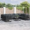 vidaXL Garden Sofa Set with Cushion Black Aluminium
