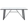 vidaXL Dining Table White with marble pattern, Black