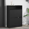 vidaXL Shoe Cabinet Black Engineered wood 31.5 x 13.4 x 45.7 in