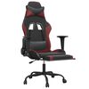 vidaXL Gaming Chair Black and Wine Red Faux Leather, Metal, Plywood Medium