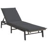 vidaXL Sun Lounger Grey PE Rattan, Powder-Coated Steel Adjustable