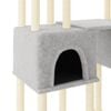 vidaXL Cat Tree Light Gray Engineered wood, plush, sisal 78.3 in