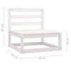 vidaXL Garden Lounge Set White Solid pinewood Medium Modular