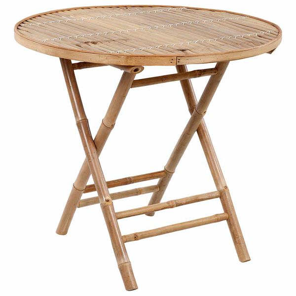 vidaXL Patio Dining Set Set of 4 Natural Bamboo Bamboo, Polyester Medium