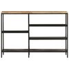 vidaXL Console Table Natural wood and black Solid rough mango wood and iron