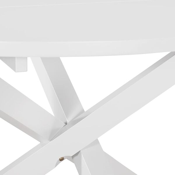 vidaXL Dining Table White Solid rubber wood, MDF