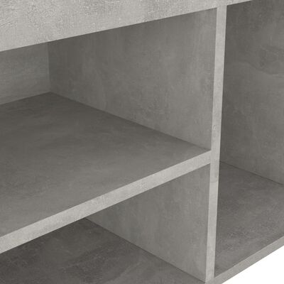 vidaXL Shoe Bench with Cushion Concrete Gray 31.5"x11.8"x18.5" Engineered Wood