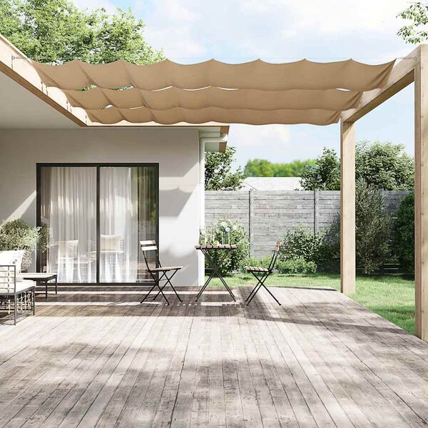 vidaXL Vertical Awning Taupe Oxford fabric (100% polyester)