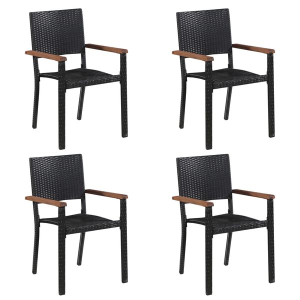 vidaXL 5 Piece Patio Dining Set Black