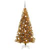 vidaXL Christmas Tree with 300 LEDs with Stand Gold 70.9" PET