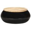 vidaXL Coffee Table Black, Natural Wood Solid mango wood, iron 26.8 in