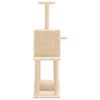 vidaXL Cat Tree Cream Engineered wood, plush, sisal Medium Cat Tree