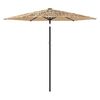 vidaXL Garden Parasol Brown Polyester, Powder-Coated Steel, Straw Large