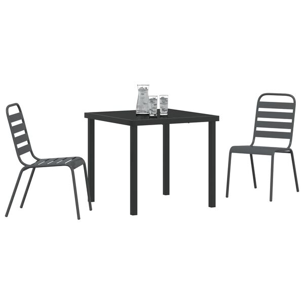 vidaXL Garden Dining Set 5 pcs Dark gray Steel