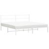 vidaXL Bed Frame White Steel Super King Size Modern Design
