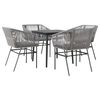 vidaXL Garden Dining Set Grey, Light Grey, Black