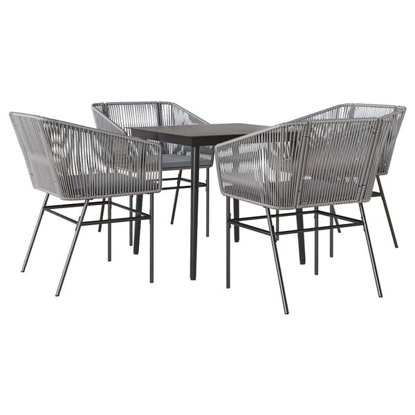 vidaXL Garden Dining Set Grey, Light Grey, Black