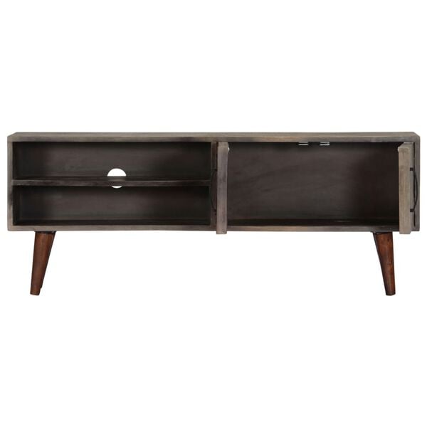 vidaXL TV Cabinet Grey with brown elements Solid rough mango wood