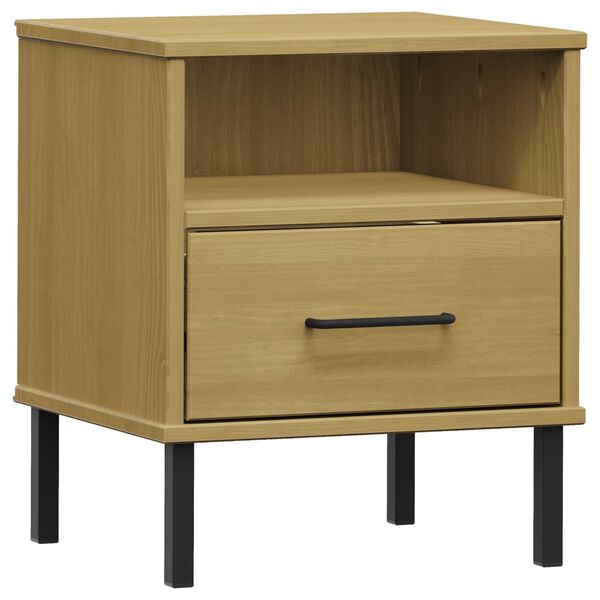 vidaXL Bedside Cabinet Brown Solid Pine Wood Small Bedside Cabinet
