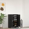 vidaXL Shoe Cabinet Black Oak 23.6x13.8x36.2" Engineered Wood