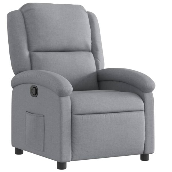 vidaXL Recliner Chair Light Grey Fabric (100% polyester), metal, plywood