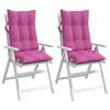 vidaXL Highback Chair Cushion Set of 2 Pink Oxford fabric (100% polyester)