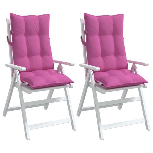 vidaXL Highback Chair Cushion Set of 2 Pink Oxford fabric (100% polyester)
