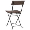 vidaXL Folding Bistro Chair Set of 6 Brown PE rattan, powder-coated steel