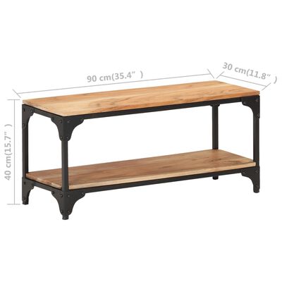 vidaXL Coffee Table 35.4"x11.8"x15.7" Solid Acacia Wood