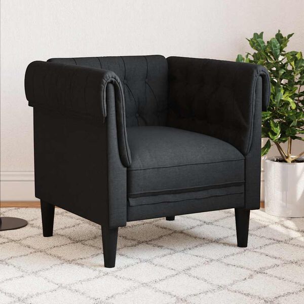 vidaXL Chesterfield Sofa Chair Black
