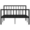 vidaXL Bed Frame Black Metal 47x78 in Durable Bed Frame Rectangular
