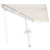 vidaXL Freestanding Manual Retractable Awning 196.9x118.1" Cream (313193+313169+315091)